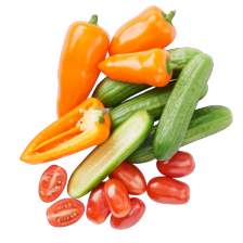 Snacktomaten, -tomatenmix, -komkommers of -paprika's